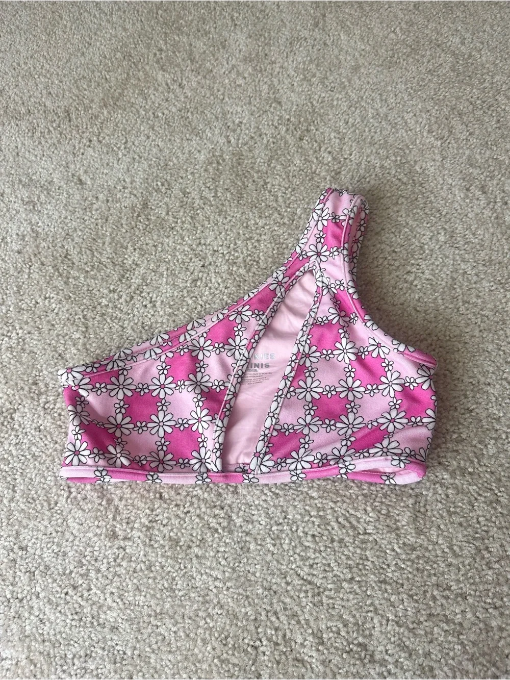 frankies bikinis syd terry one shoulder bikini top size medium